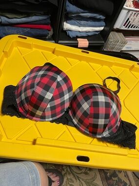 48c torrid Plaid Push-Up Bra in Red, Black & Gray